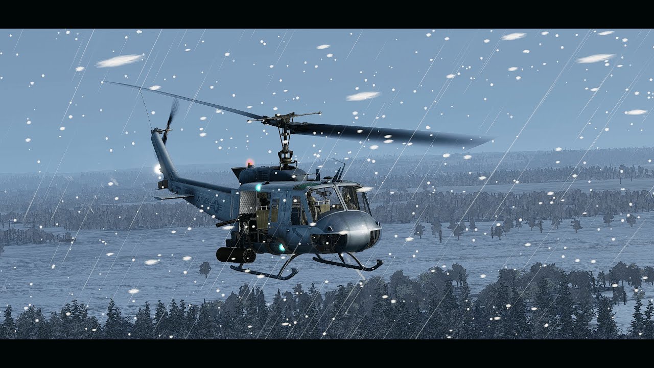 DCS World - Doing some CSAR with the Huey in a hot landing zone - Rotorheads Server
