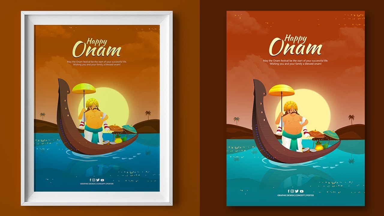 Onam Poster Design | Kerala | Onam Special 2022 |  ONAM BANNER DESIGN | Photoshop Tutorial