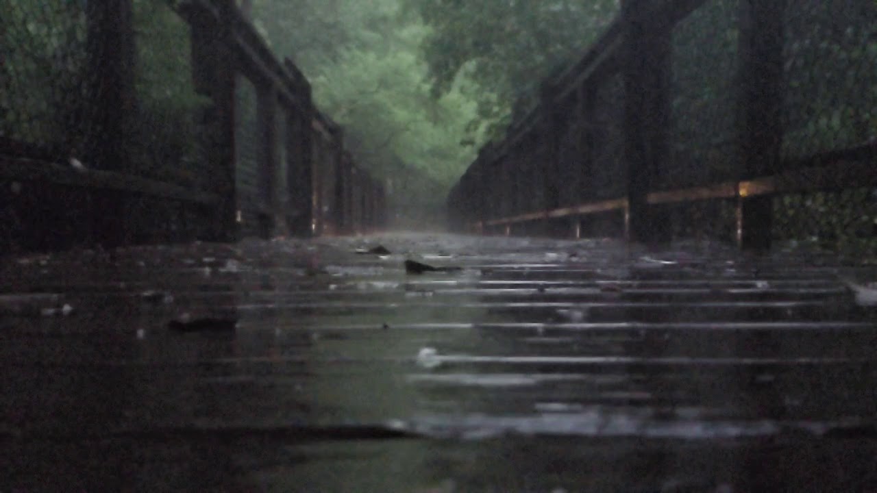 Rain falling in slow motion