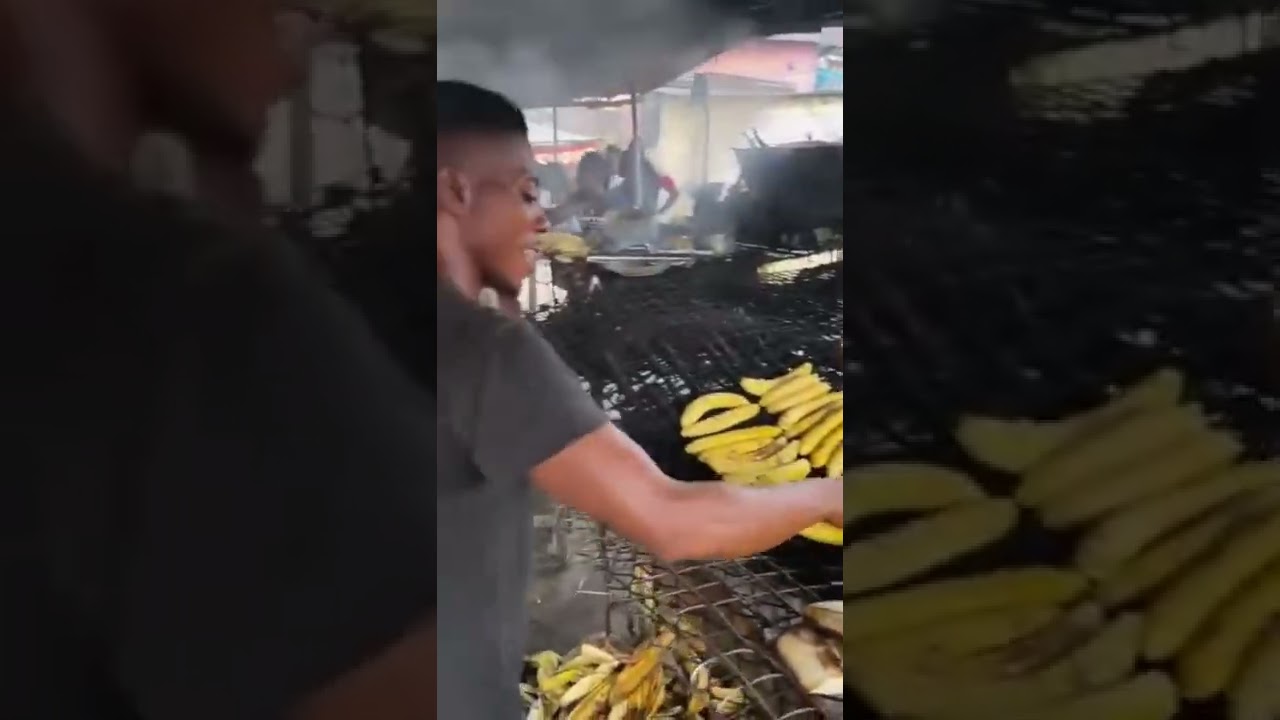 Port Harcourt Roasted Plantain & Fish #nigerianfood #foodie #streetfood