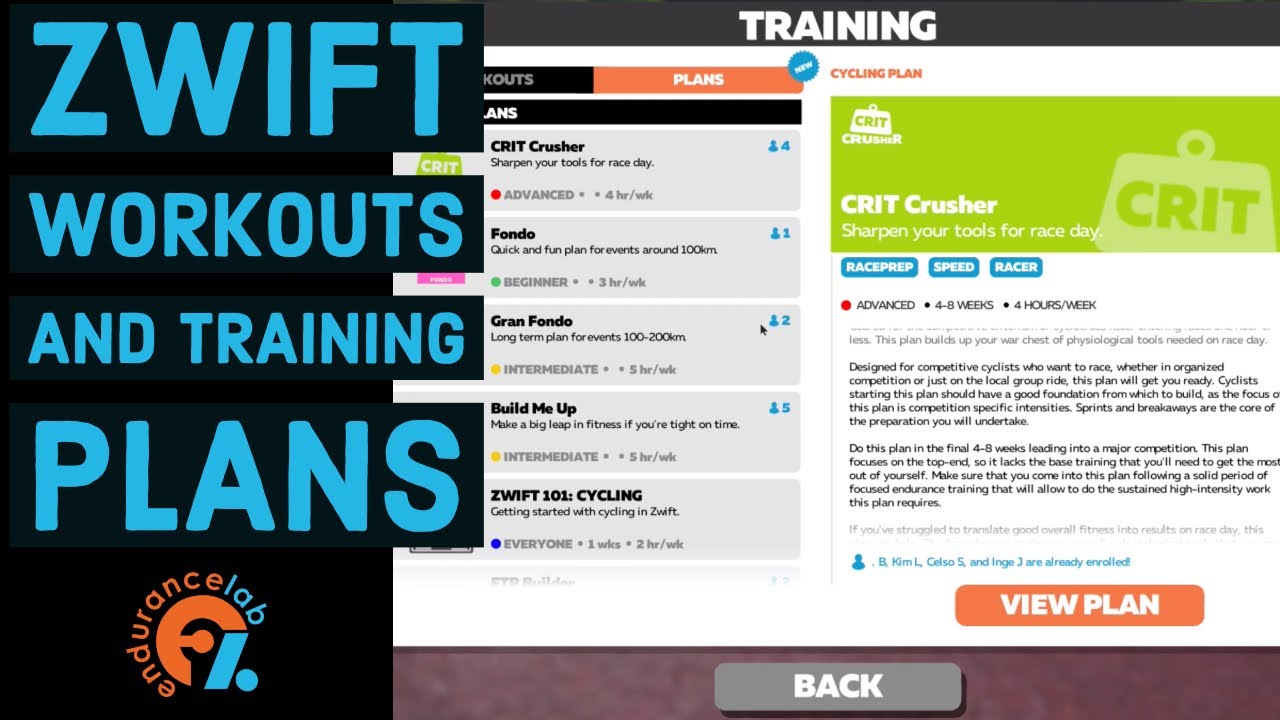 How to select Zwift Workouts and Training Plans