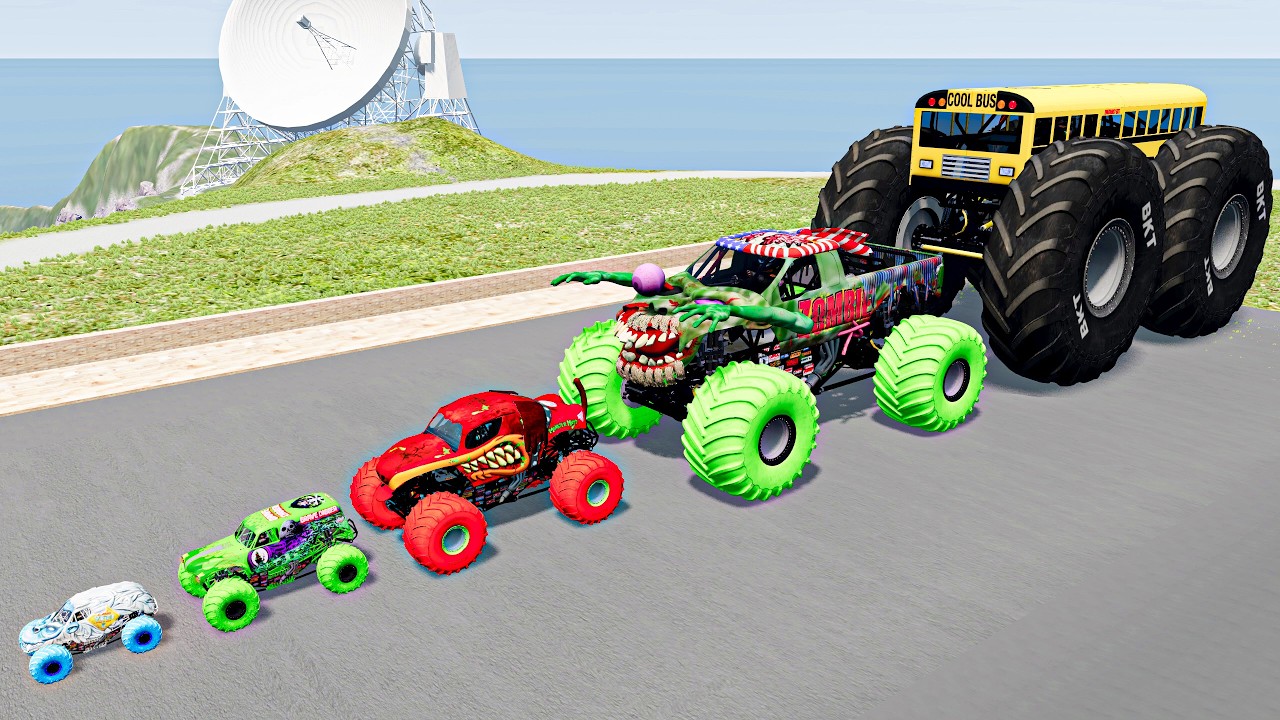 Big and Small Monster Trucks JAM - Crashes Fails Rollovers Jumps Fire Stunts Rescue