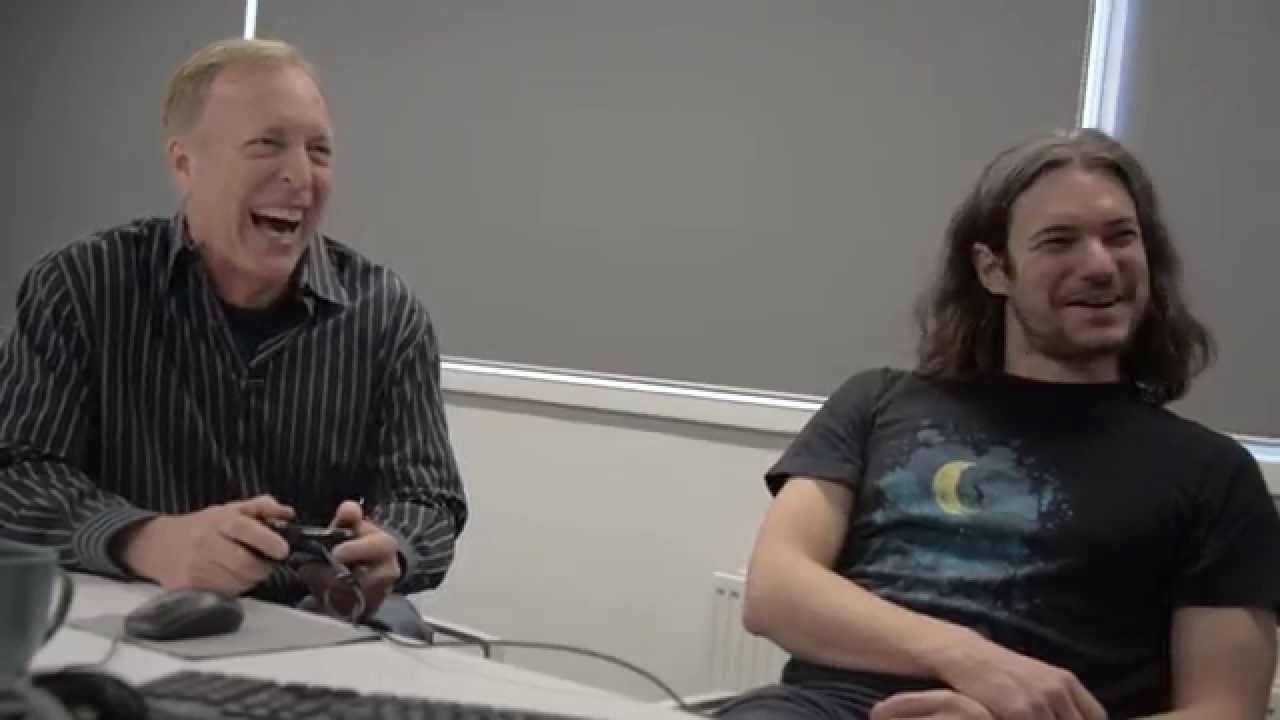 Eugene Jarvis & Housemarque testing their new game's prototype