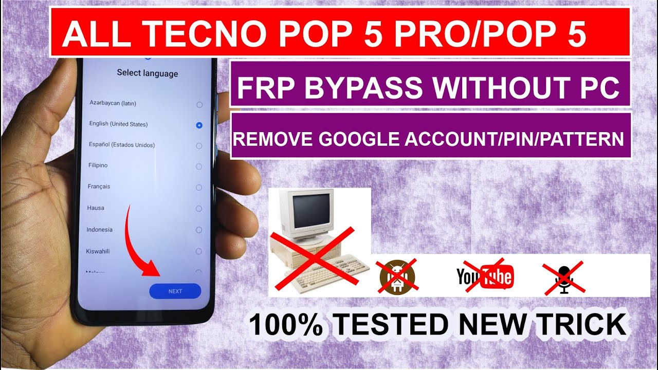 All Tecno POP 5 Pro (BD4H)/ Pop 5  FRP Bypass  without Pc||Google Account Unlock ||New Security 2025