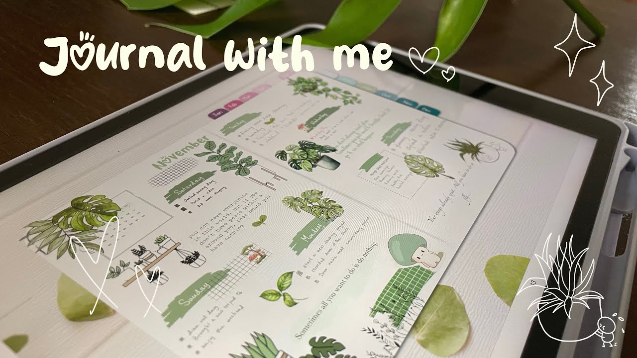 Cute, simple Pinterest like digital journal page on Goodnotes app #silentvlog 