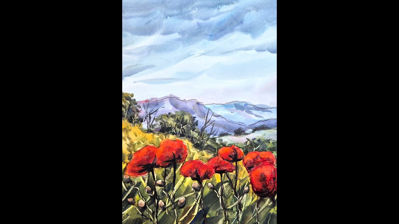 proyecto acuarela  42 amapolas - Juan Mieres