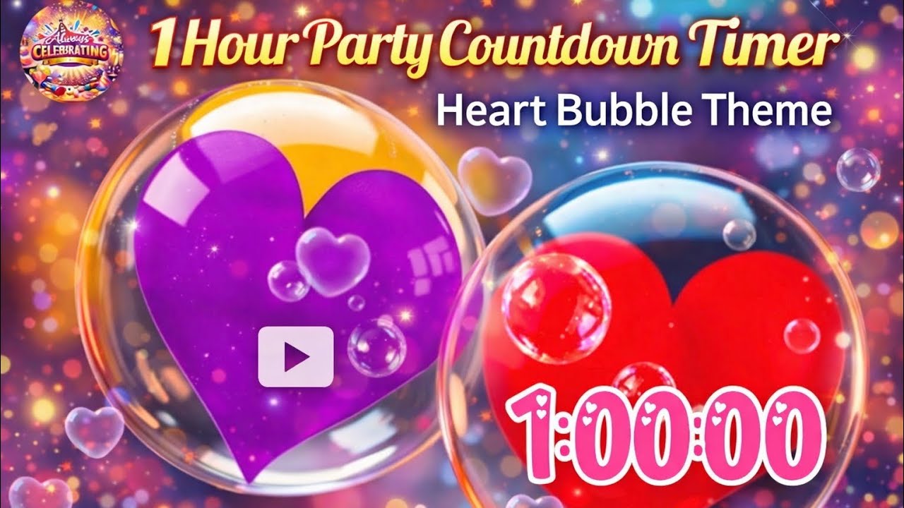 1 Hour Heart Bubble Celebration | Party Background Ambience