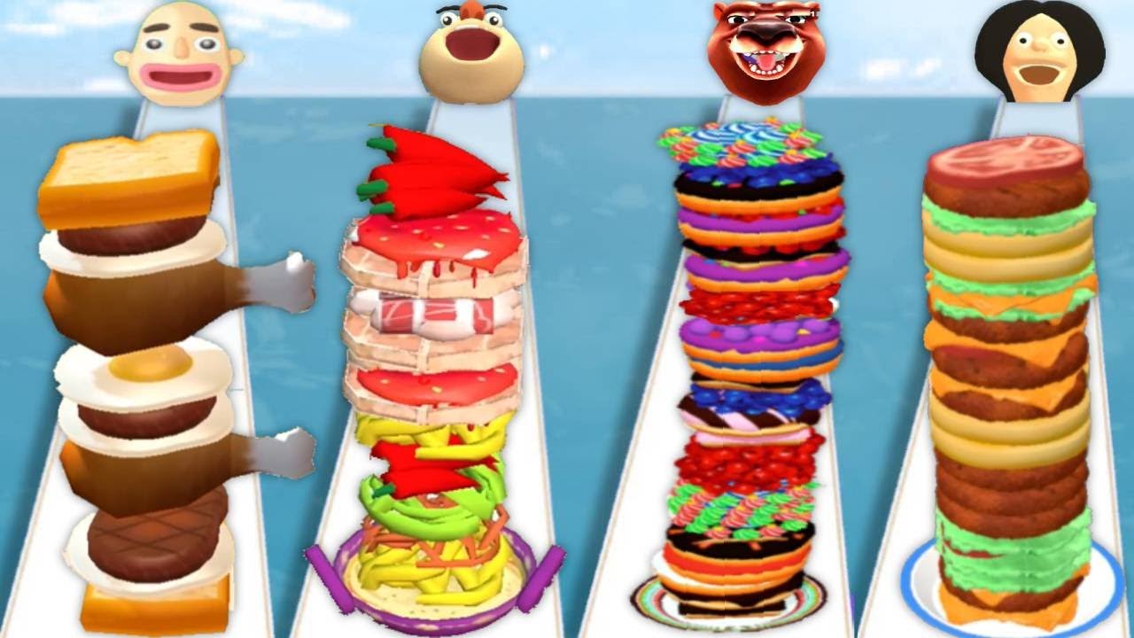 SANDWICH RUNNER vs NOODLE RUN vs PANCAKE RUSH vs BURGER RUN - Quadruple Game