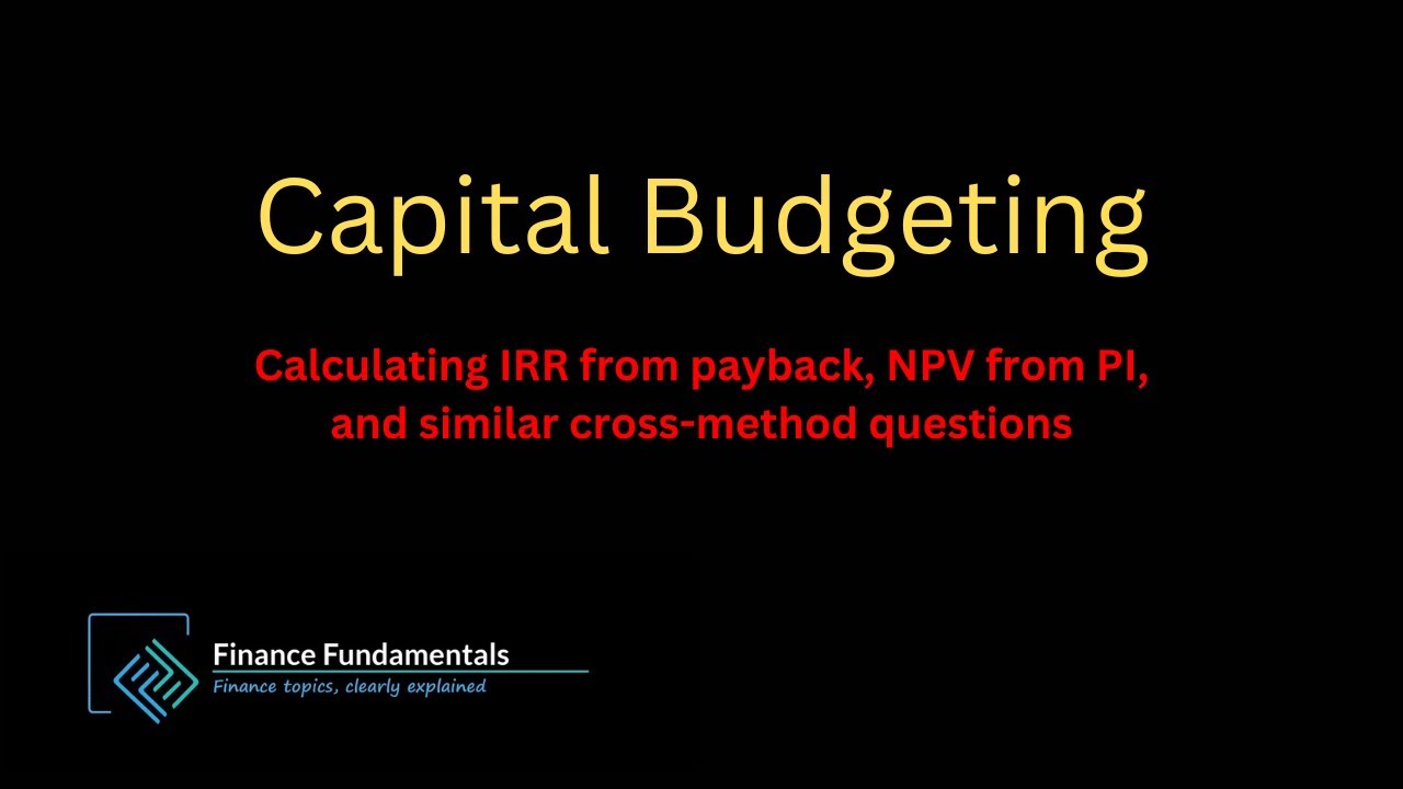 Can you calculate IRR given payback, or NPV given profitability index?