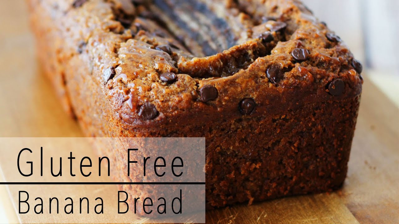 GLUTEN FREE BANANA BREAD Recipe with CHOCOLATE and Almond Butter - Healthy & Delicious!