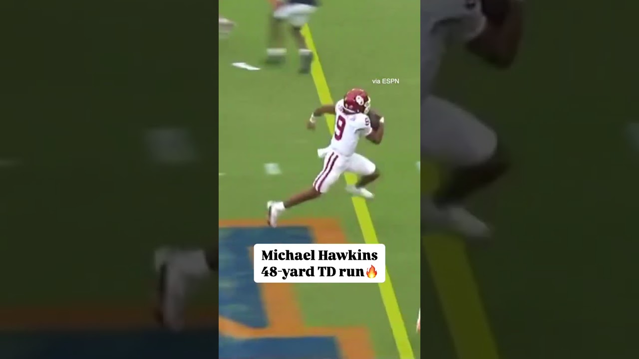 Oklahoma QB Michael Hawkins (TRUE FRESHMAN) with the 48-yard TD run 😤 #shorts