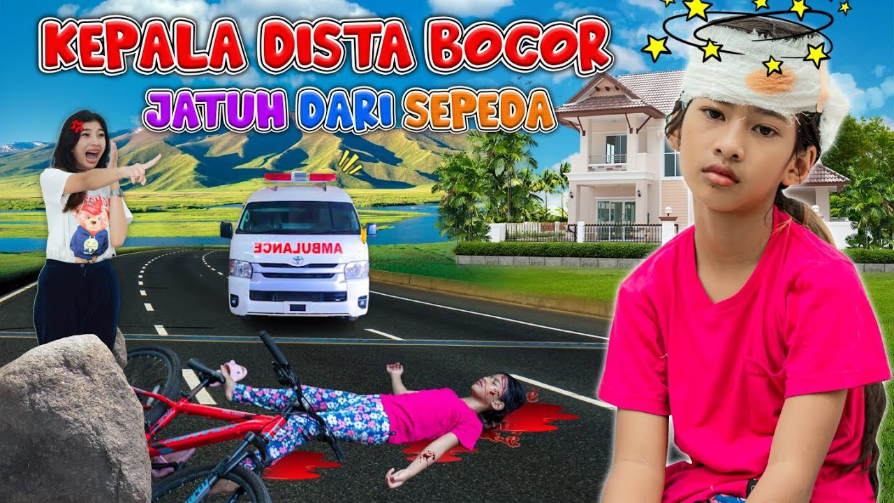 DISTA JATUH SAMPE KEPALANYA BOCOR😱!! TOLONG DARAHNYA BANYAK BANGET😩 #trending #viralvideo