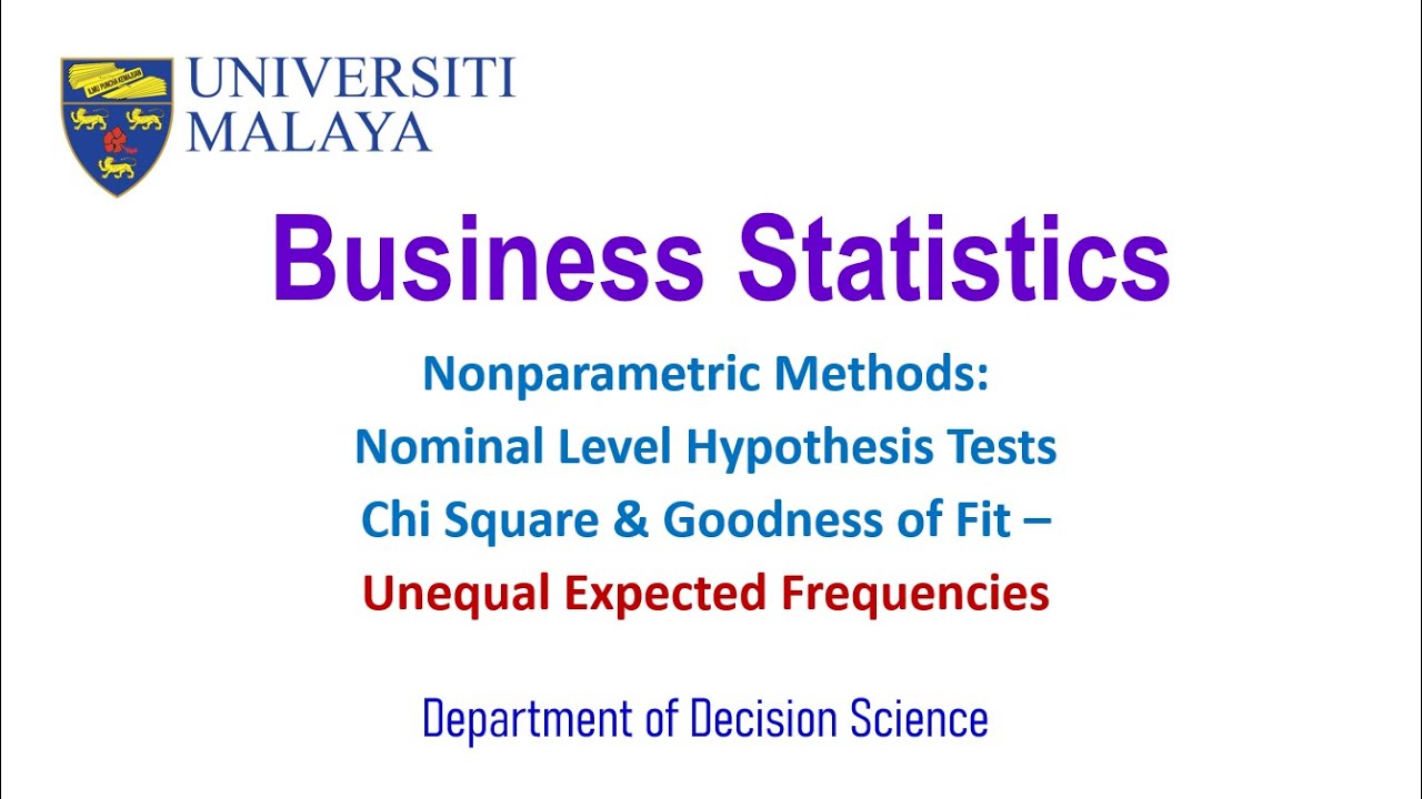 Nonparametric Methods: Nominal-Level Hypothesis - Unequal Expected Frequencies