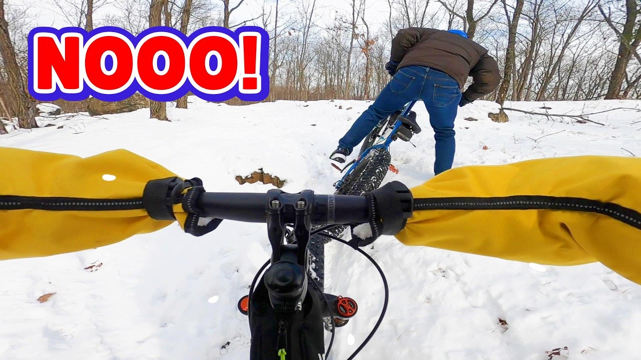 Snow fat bike fun on studded tires!