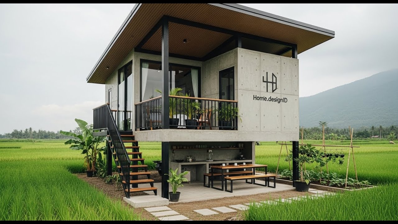 Rumah minimalis view sawah 