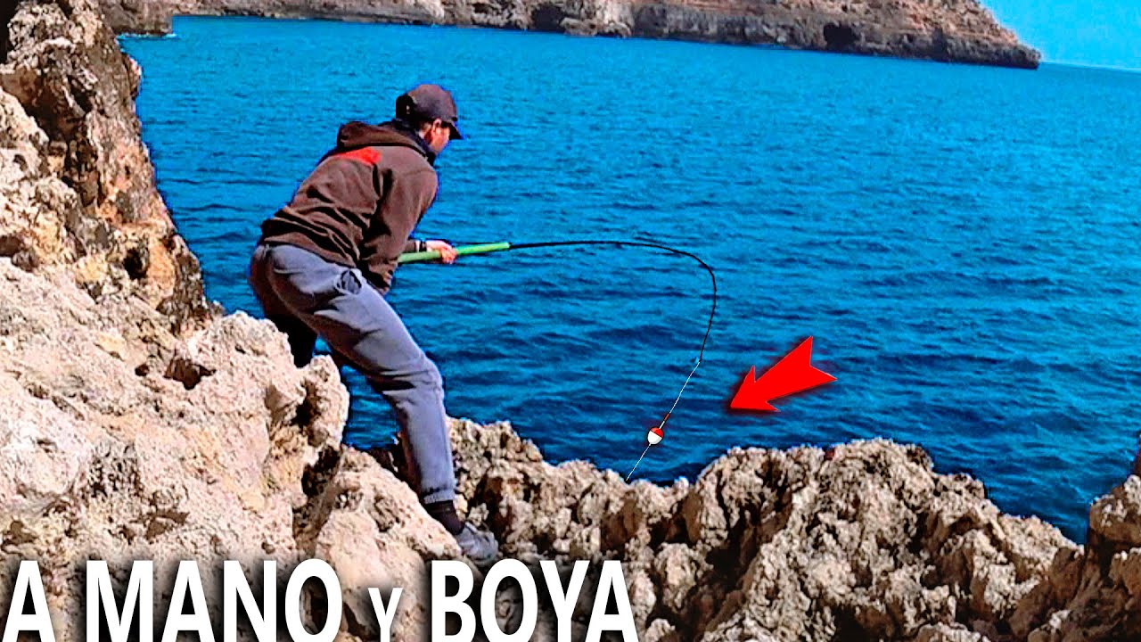 No sab&iacute;a que ERAN TAN GRANDES... &iexcl;&iexcl;PESCA con CA&Ntilde;A DE MANO Y BOYA en ACANTILADO!!