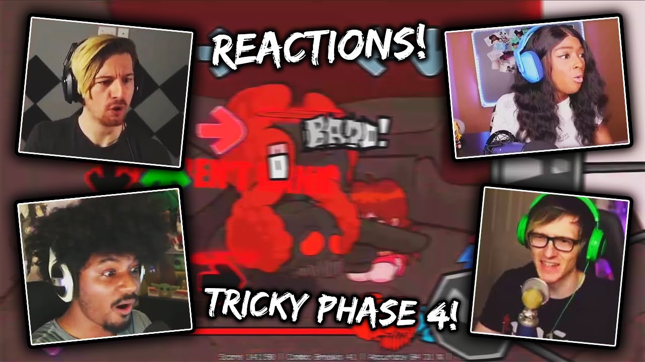Youtuber's React To Tricky Phase 4! | Friday Night Funkin VS. Tricky | Expurgation