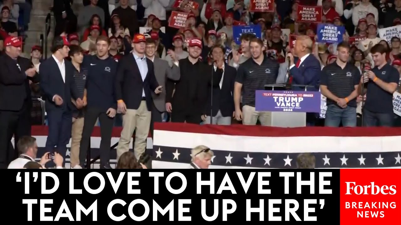 WATCH: Penn State Wrestlers Join Trump Onstage At Campaign Rally In State College, Pennsylvania