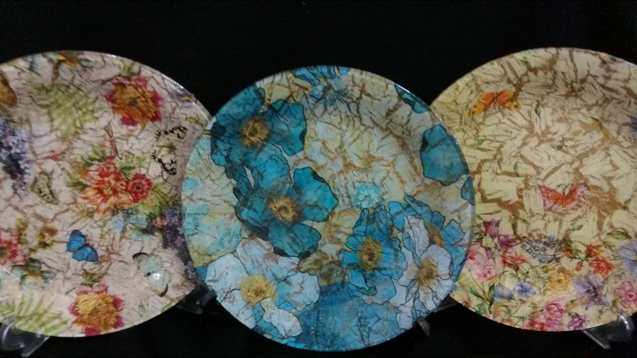 PRATOS COM DECOUPAGE E CRAQUELÊ - VERSÃO RESUMIDA