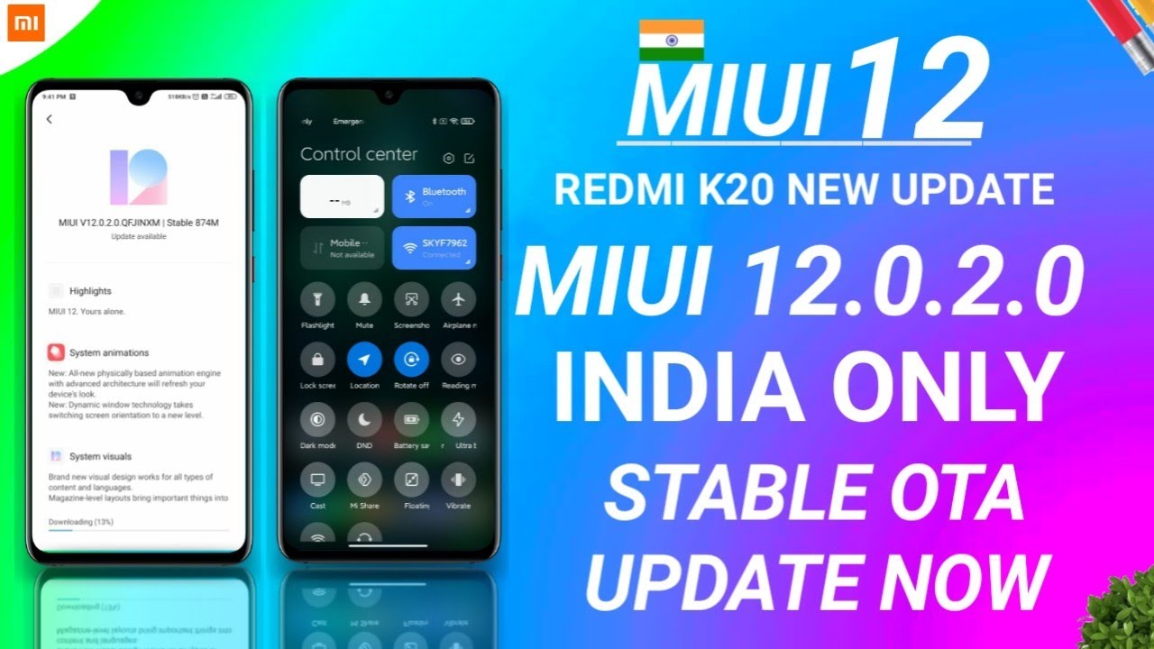 MIUI 12 OFFICIAL INDIA OTA UPDATE ROLLOUT | MIUI 12.0.2.0 INDIA STABLE UPDATE NOW, MIUI 12 REDMI K20