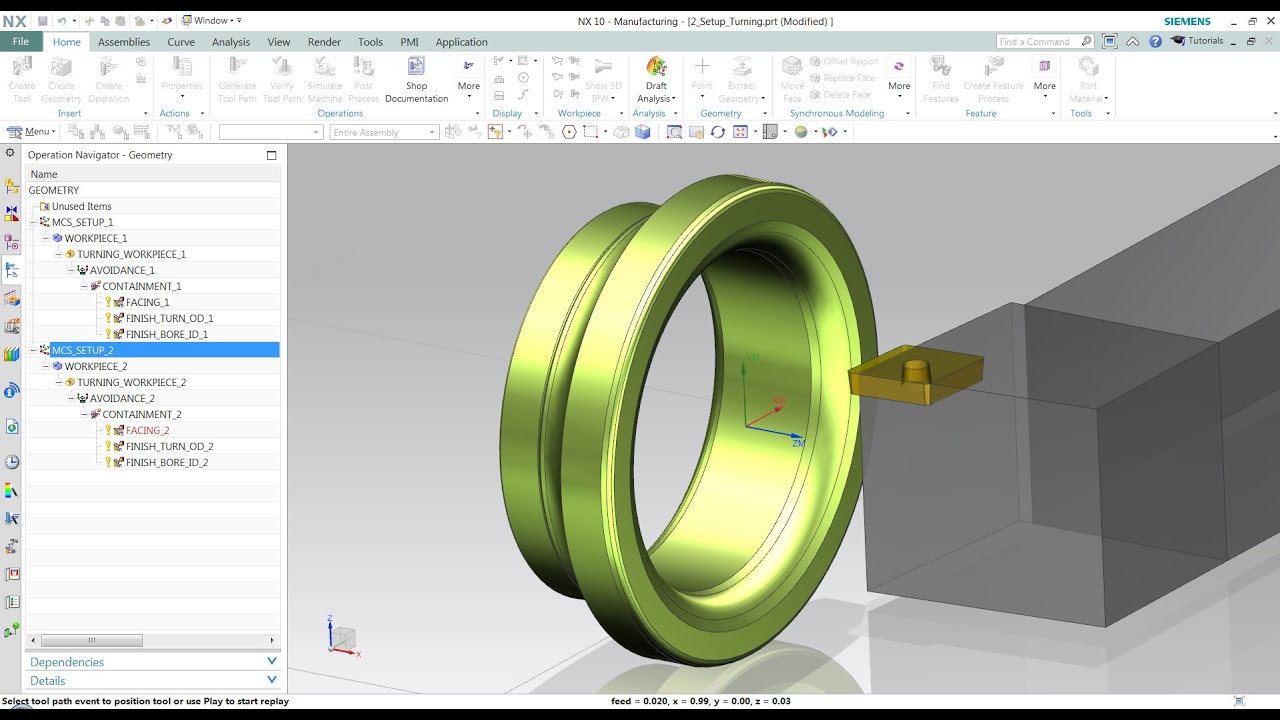 2nd Setup Turning Part in NX CAM