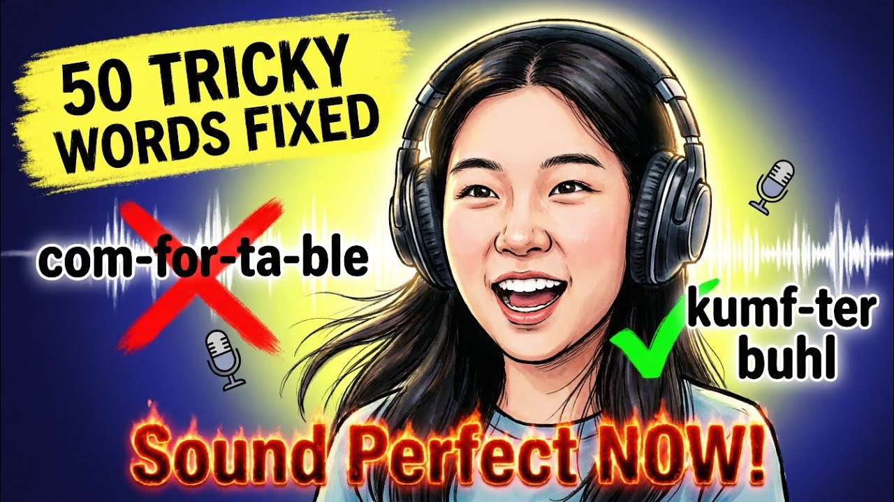 50 Tricky English Words – Fix Your Pronunciation with Slow Shadowing