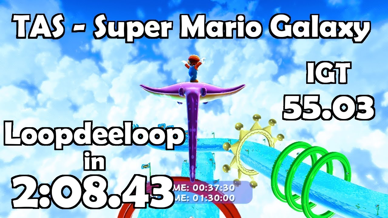[TAS] Super Mario Galaxy - Loopdeeloop in 2:08.43 (IGT 55.03)