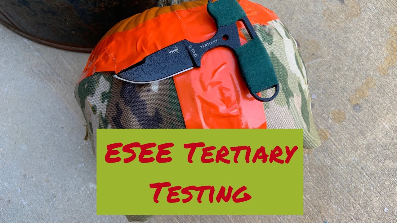 ESEE Tertiary PUSH Dagger Vs CORDURA Pumpkin Halloween 2022