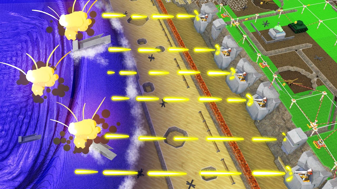 Defending Against WW2 D-Day Invasion in Creeper World 4 Mods!