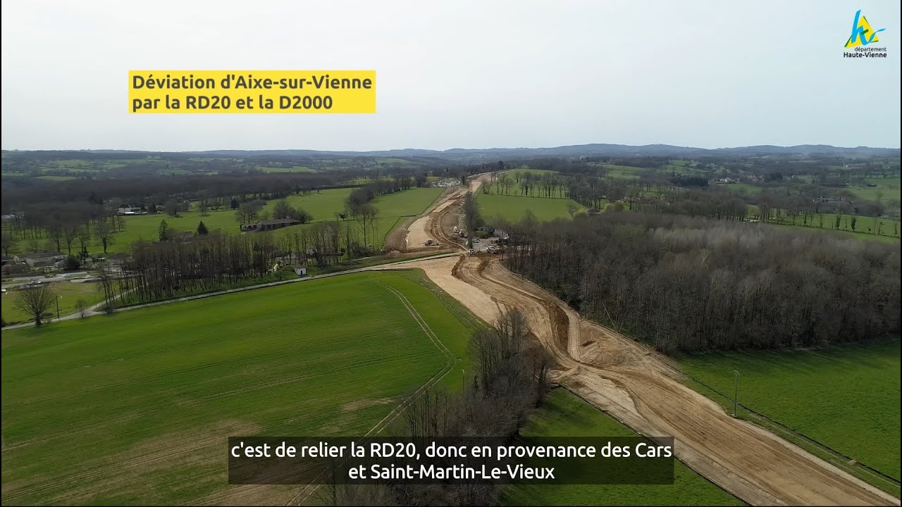 Chantier de déviation de la RD 20 à Aixe-sur-Vienne