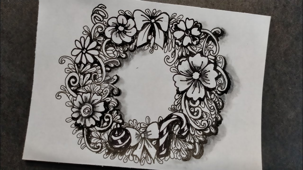Zentangle Doodle patterns inspire//celebrate Christmas// Tangle art tutorial