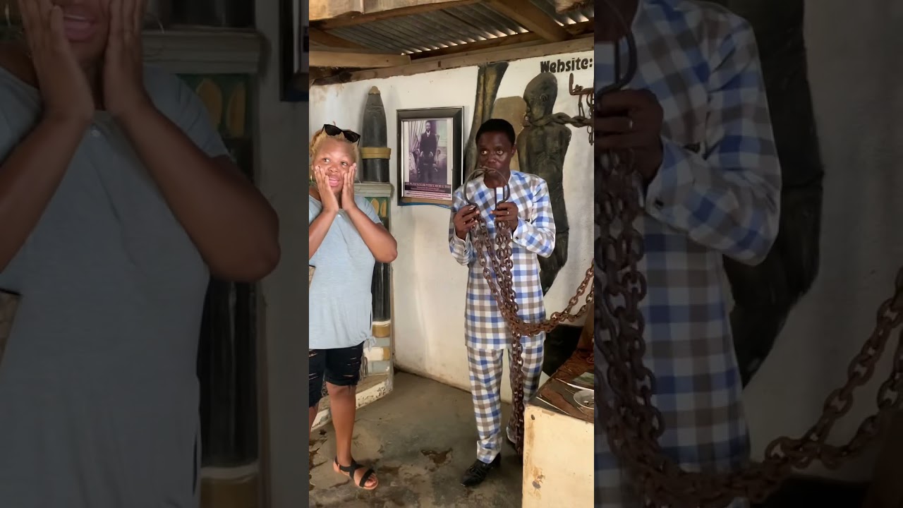 Experiencing the chains that the enslaved Africans wore 18 hours a day 44 lbs. #history #explore