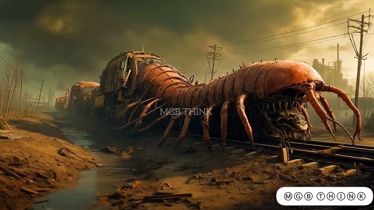 Giant Centipedes  Nightmarish Visions: Centipedes and Titans in a Ruined World | AI Art Compilation
