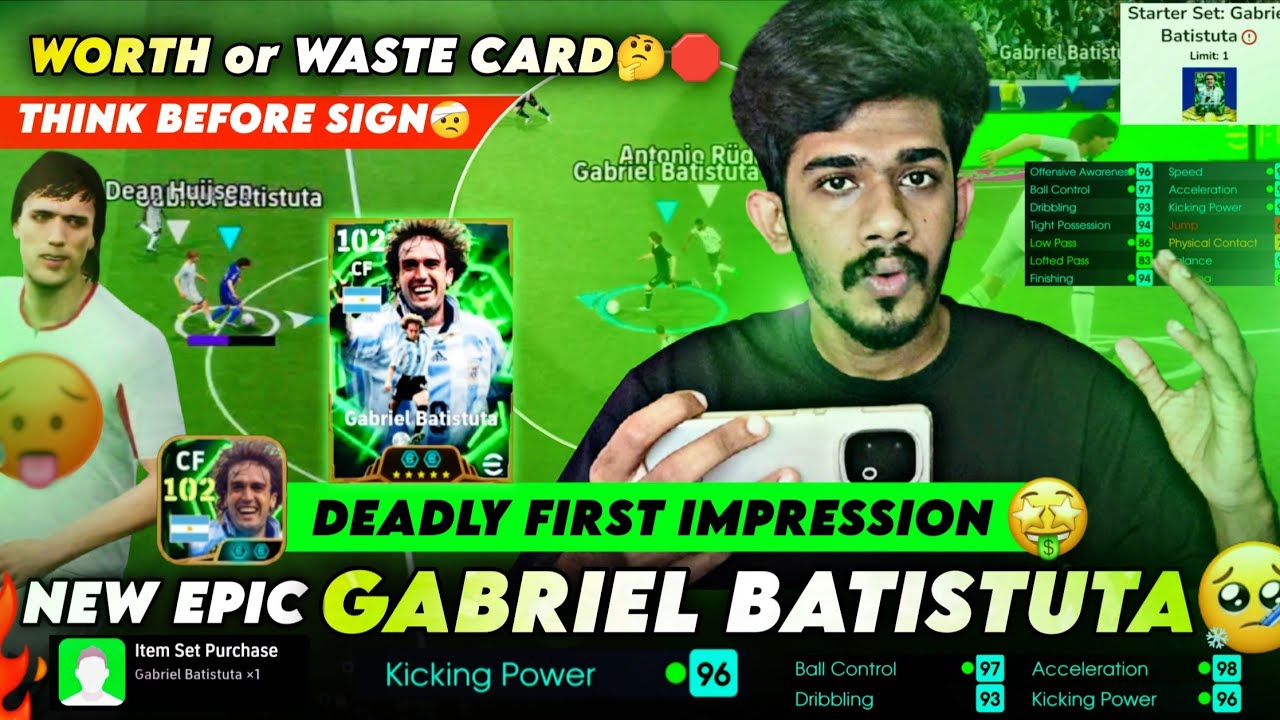 New Epic GABRIEL BATISTUTA😱😍📈Deadly First impression💀in Efootball 26🔥🔥 Best or Worst Card To Sign🛑🤔