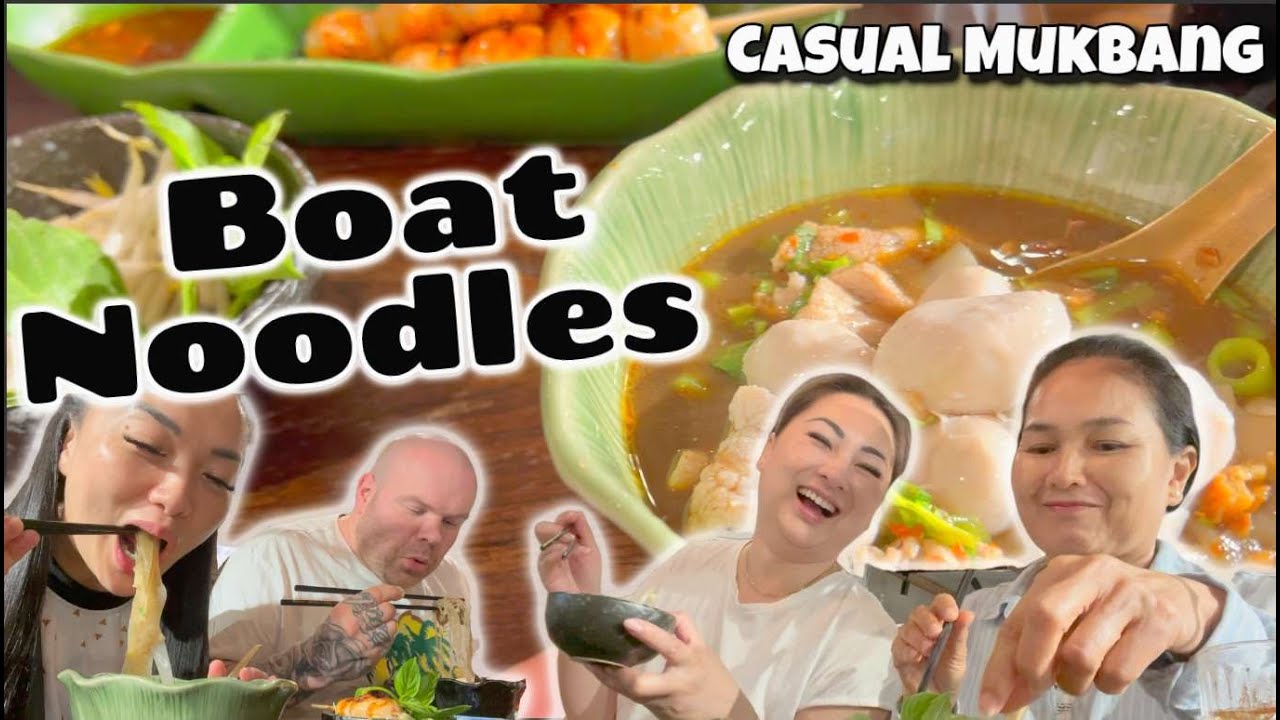 BEST BOAT NOODLES *CASUAL MUKBANG (FAMILY HANGOUT DAY) | SASVlogs
