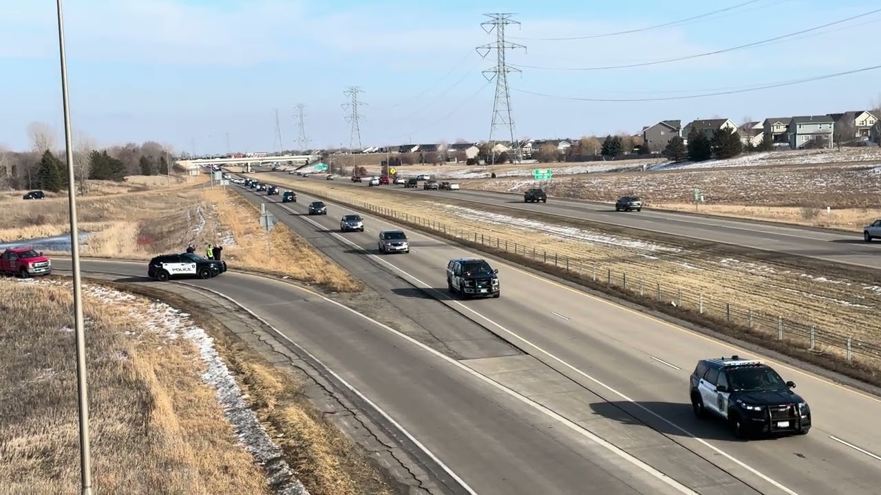 Procession for Burnsville officers Paul Elmstrand and Matthew Ruge #serveandprotect #burnsvillepd