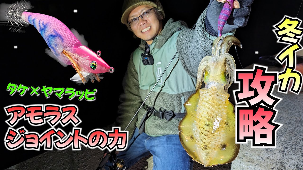 冬イカエギング！エギング界の帝王ヤマラッピと発売前のアモラスジョイントで良型捕獲　※私はYAMASHITAの人間ですｗ