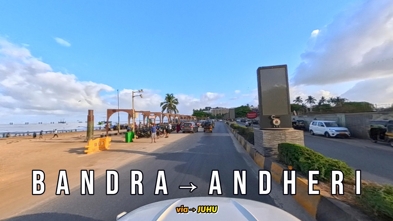 Bandra to Andheri via Juhu | Khar Santacruz Vile Parle Route 4K