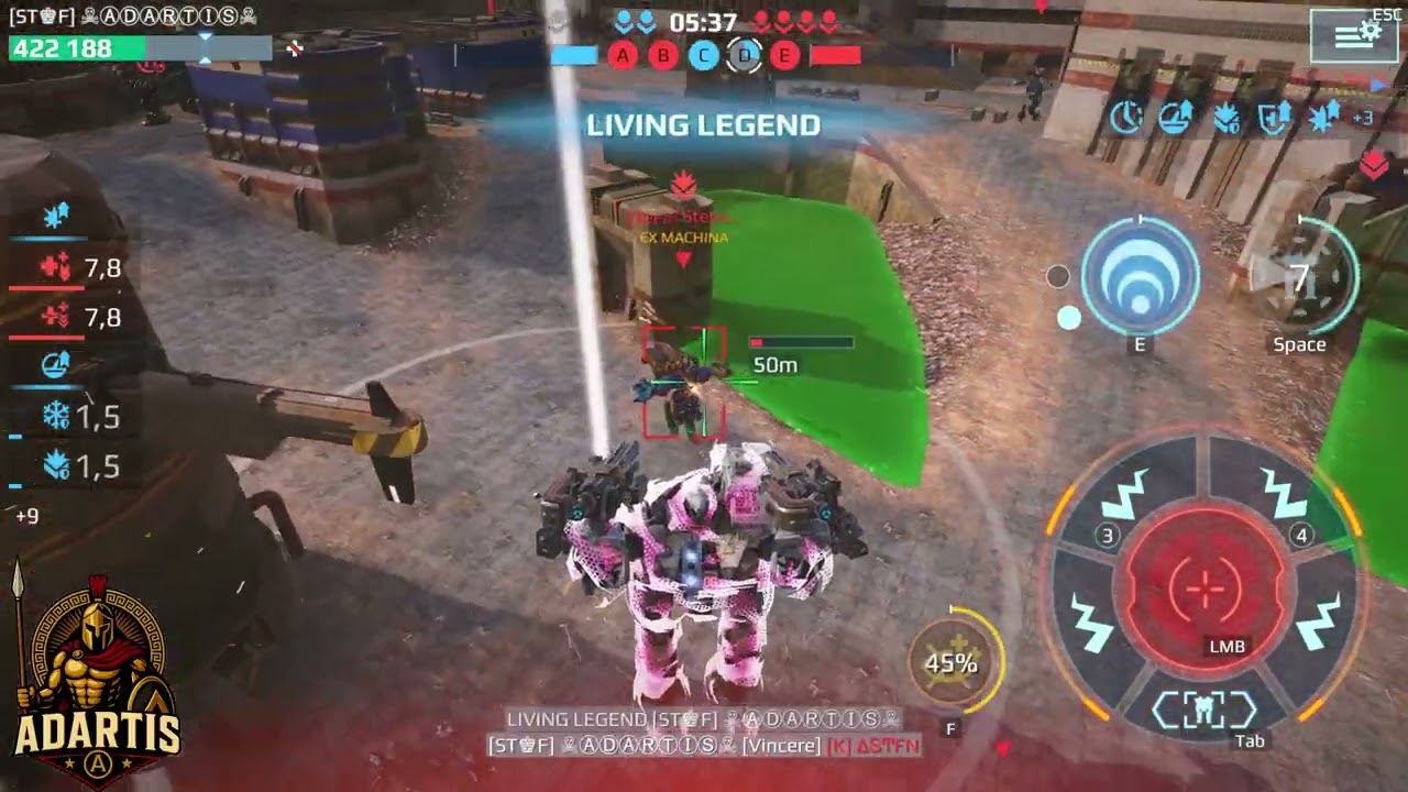 War Robots ADARTIS SOLO 21.1  million damage  33 Kills   10  Beacons!