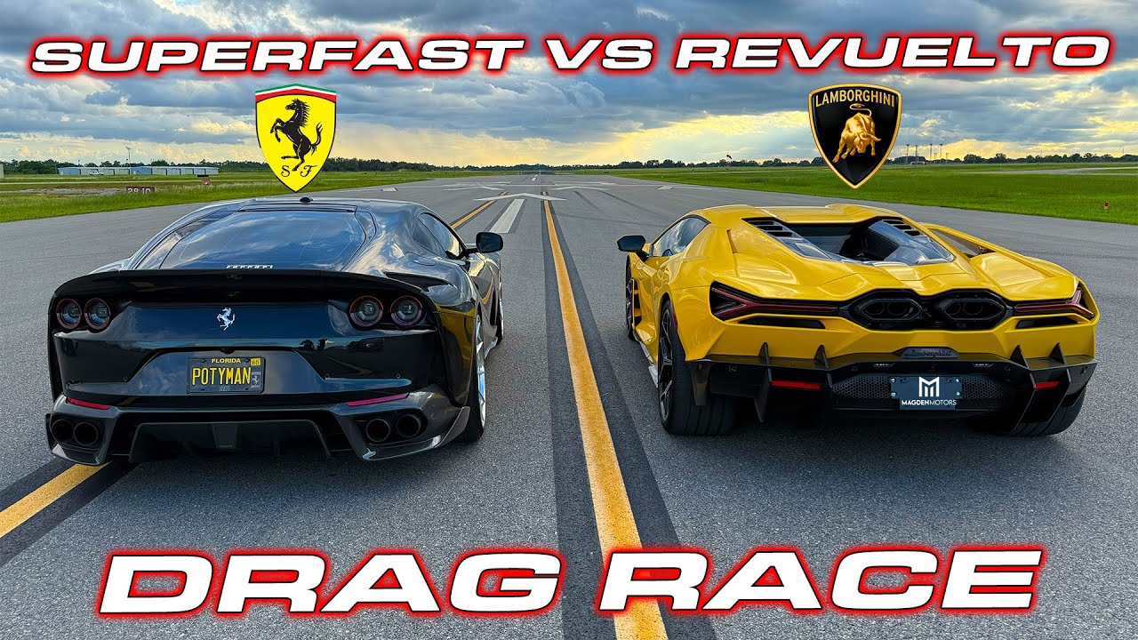 V12 BATTLE! * Lamborghini Revuelto vs Ferrari 812 Superfast * 1/2 Mile Drag Race