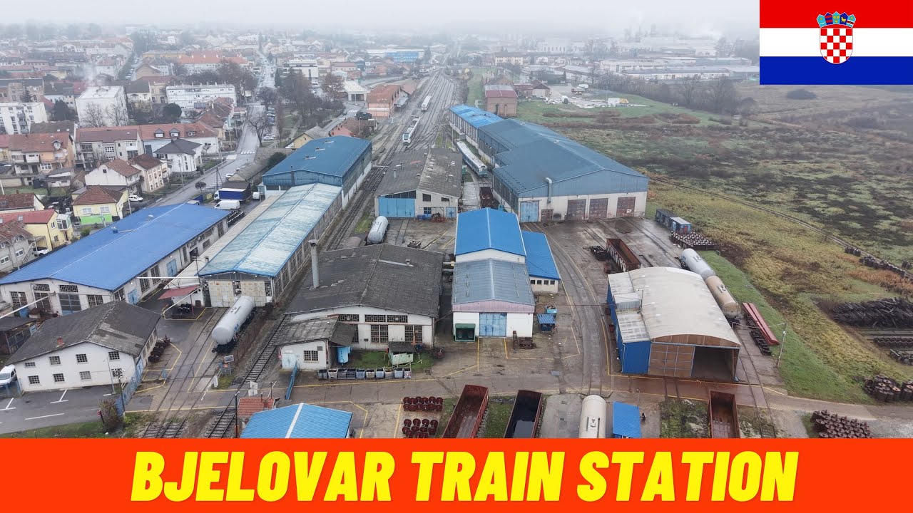 Bjelovar Railway Station (Croatia) &ndash; Aerial View in 4K | Drone Footage