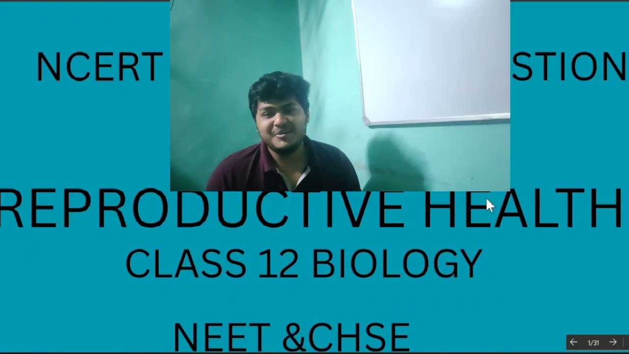 Class 12 Reproductive Health Important NEET Questions | Odia Explanation