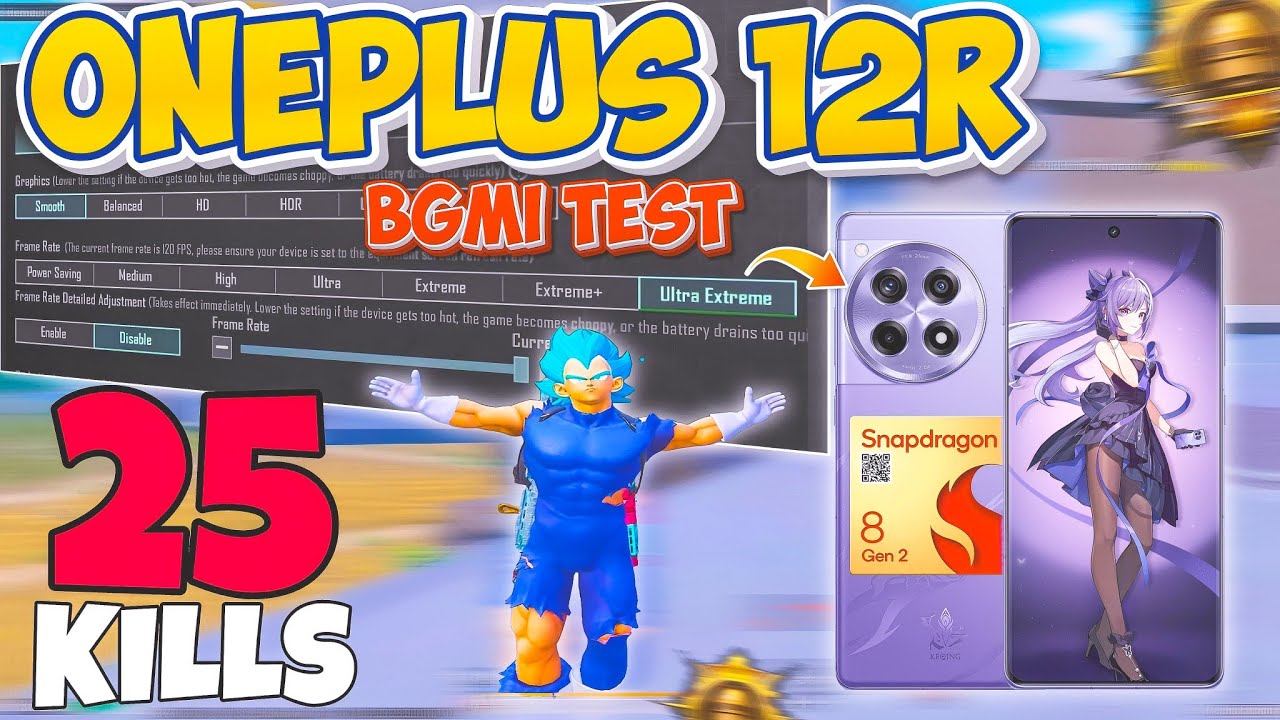 🔥OnePlus 12R BGMI Test on Fps | OnePlus 12R BGMI 120fps Review