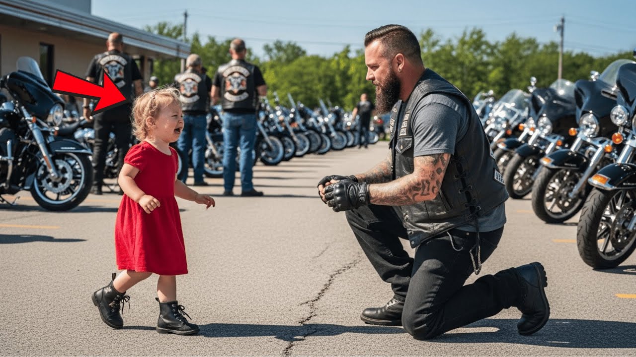 La Ragazza Corse Verso I Motociclisti Gridando: 