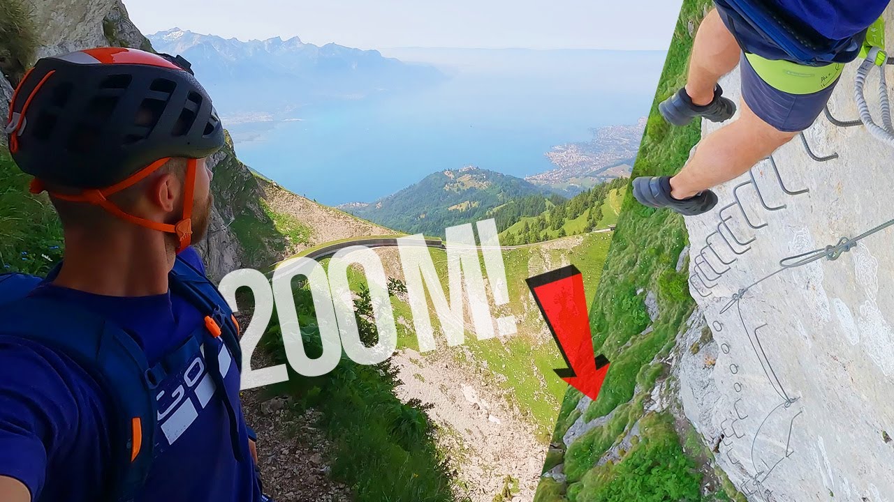 Climbing a 200m tall cliff in Switzerland