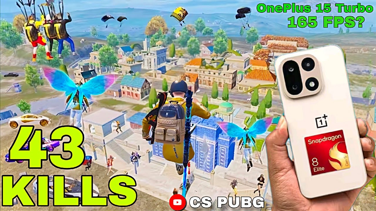 43 Kills 🔥 Solo ! 2 Match with OnePlus 15 Best Gaming Device 165 FPS ! Smoothness &  Gyro Fix?