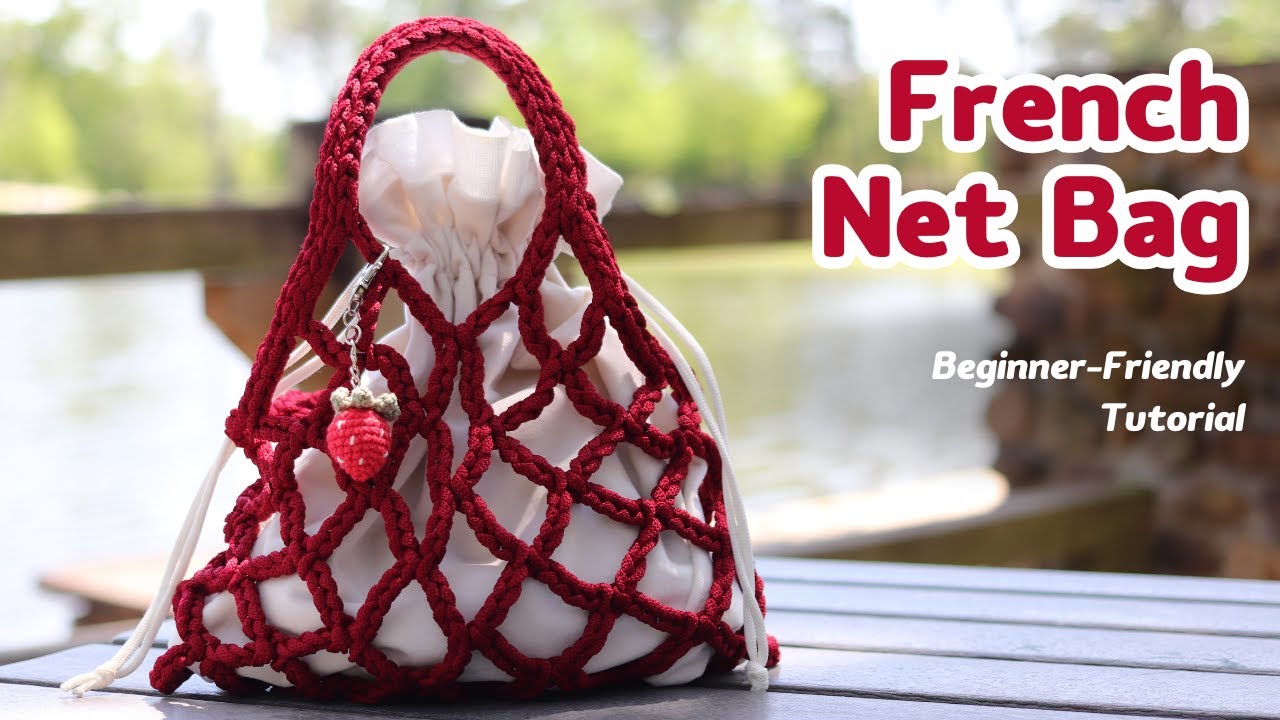 Crochet a Beautiful French Net bag | Beginner-Friendly & No Sewing | Step-by-step Tutorial