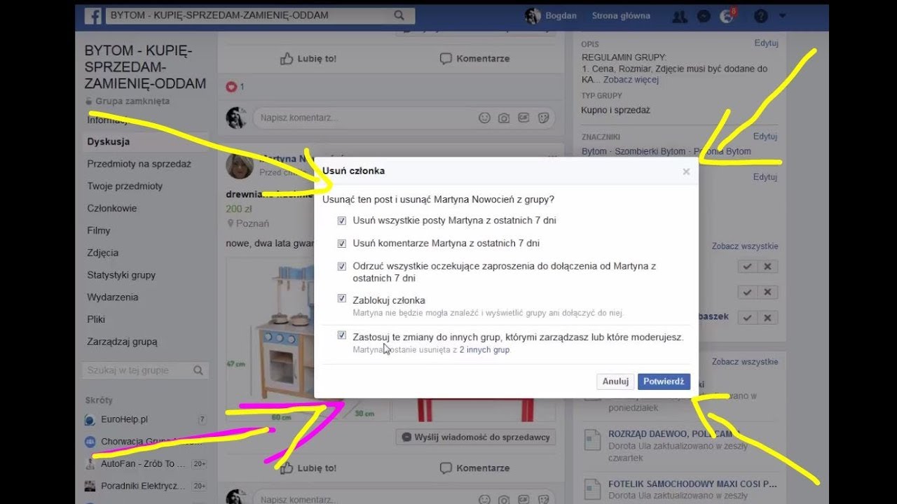 FACEBOOK usuwanie członka grupy, kt&oacute;ry nie stosuje się do regulaminu | ForumWiedzy