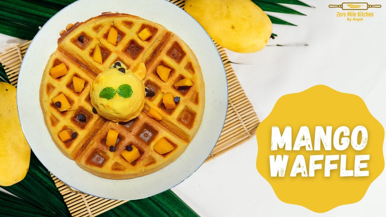 Mango waffle recipe | Crispy Mango waffle | Eggless waffle | Belgian waffles | breakfast waffles