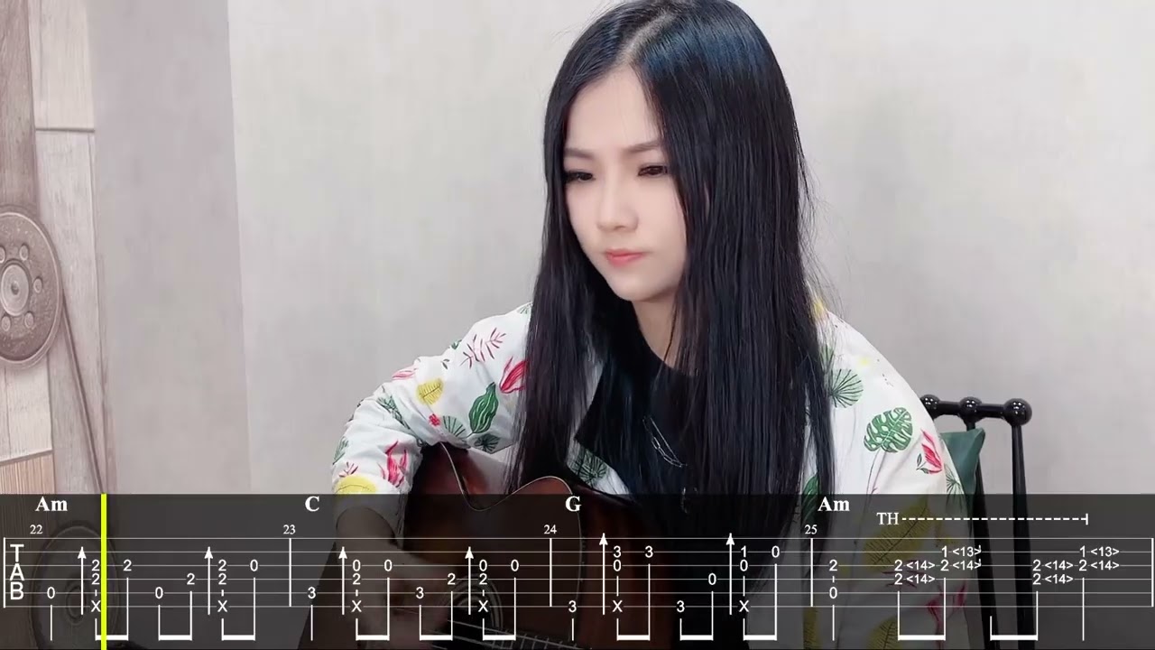 超炫打板吉他指弹《Aloha heja he》TAB动态吉他谱/北尚吉他-黑猫